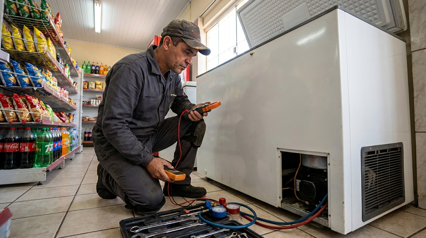 Reparo na placa eletrônica do freezer em Governador Valadares‑MG